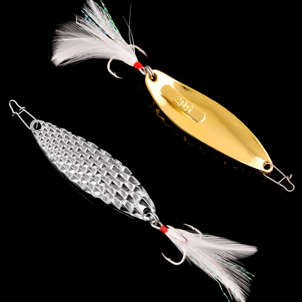 假饵路亚亮片远投水蛭钻石反光淡水翘嘴鲈鱼铁板仿真饵假鱼饵金色10只