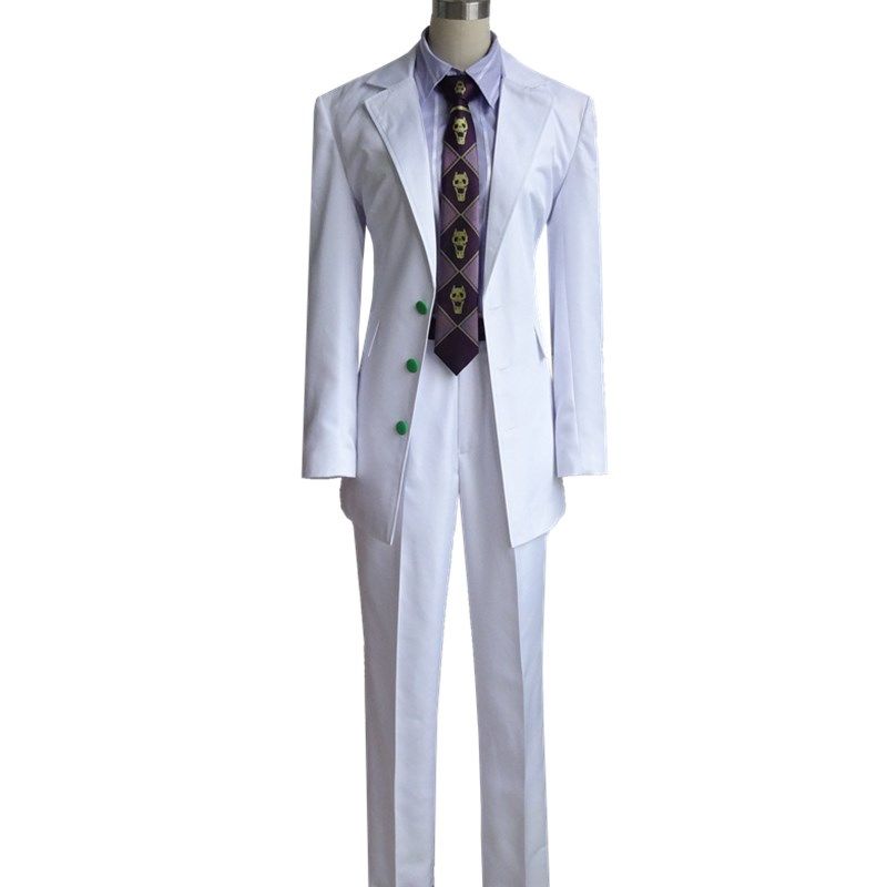 jojo的奇妙冒险cosplay服装男吉良吉影cos服全套西服 白色版【紫色