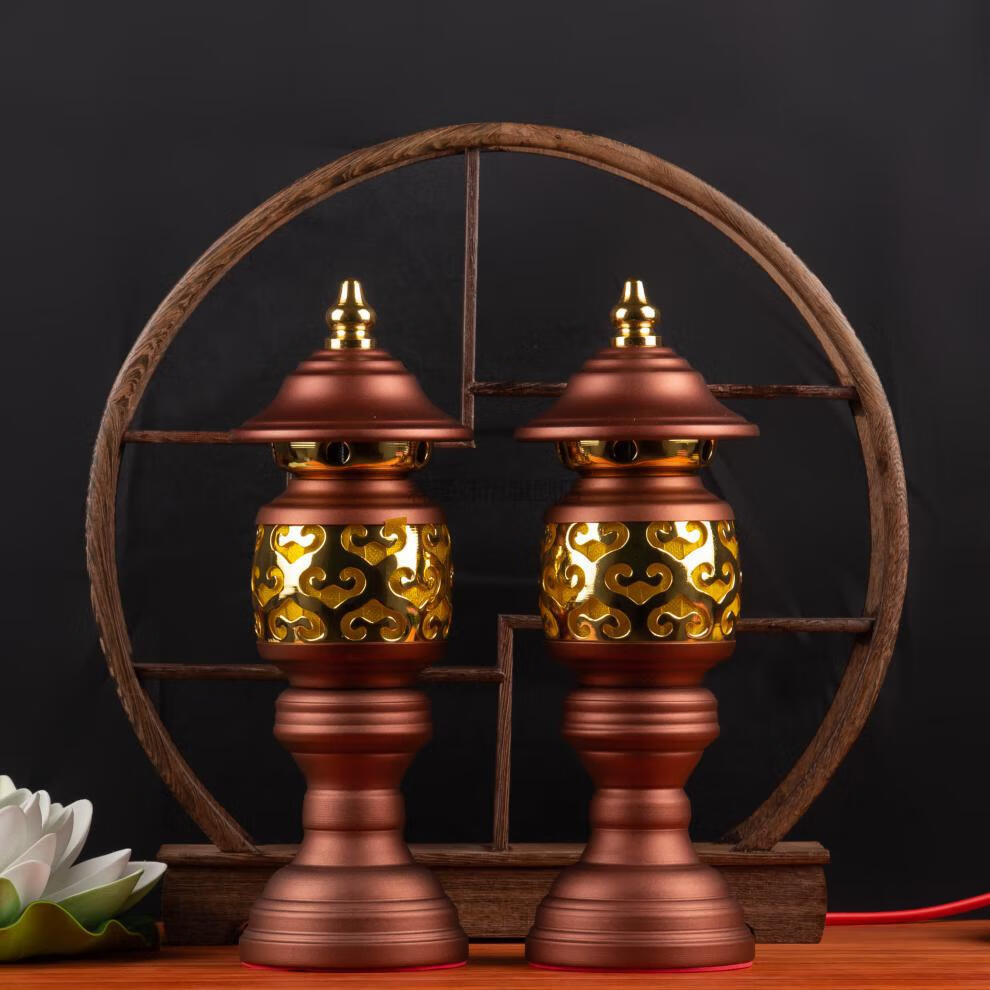 关公财神灯家用供佛灯祥云led财神灯关公插电长明灯佛前供灯复古神台