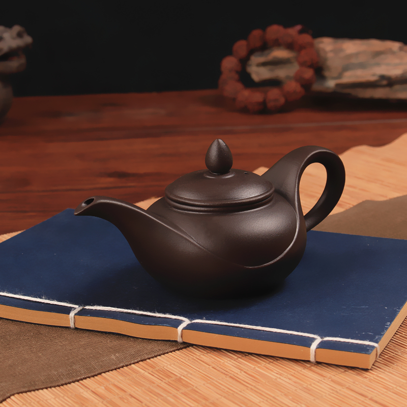 60新款推选手把壶沏茶壶焖泡壶紫砂壶泡茶壶手把壶朱泥功夫茶壶长嘴