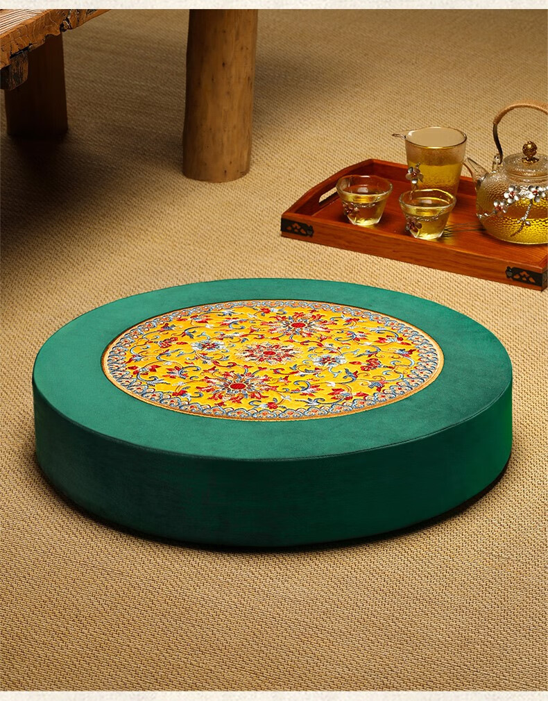 蒲团坐垫打坐禅修坐垫圆形地上家用坐墩新中式榻榻米加厚佛垫跪拜坐垫