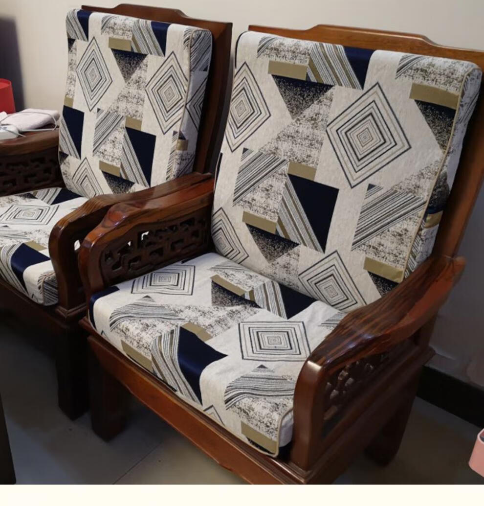 联邦椅坐垫沙发垫加厚实木椅带靠背连体海绵红木老式凉椅坐垫新中式