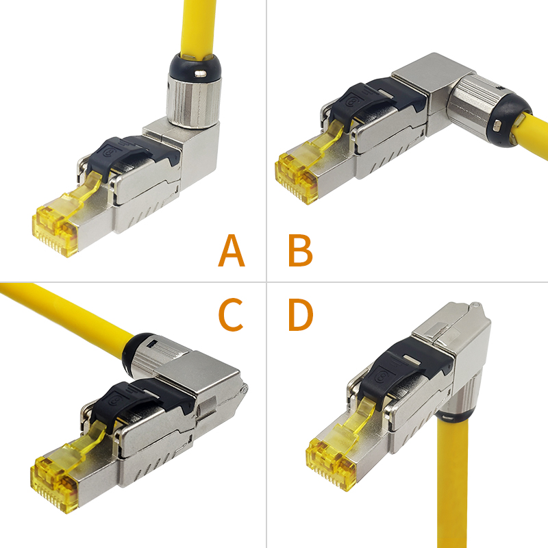 cat8水晶頭八芯金屬免夾壓接8類接頭rj45電腦網線連接器 黑色 cat.