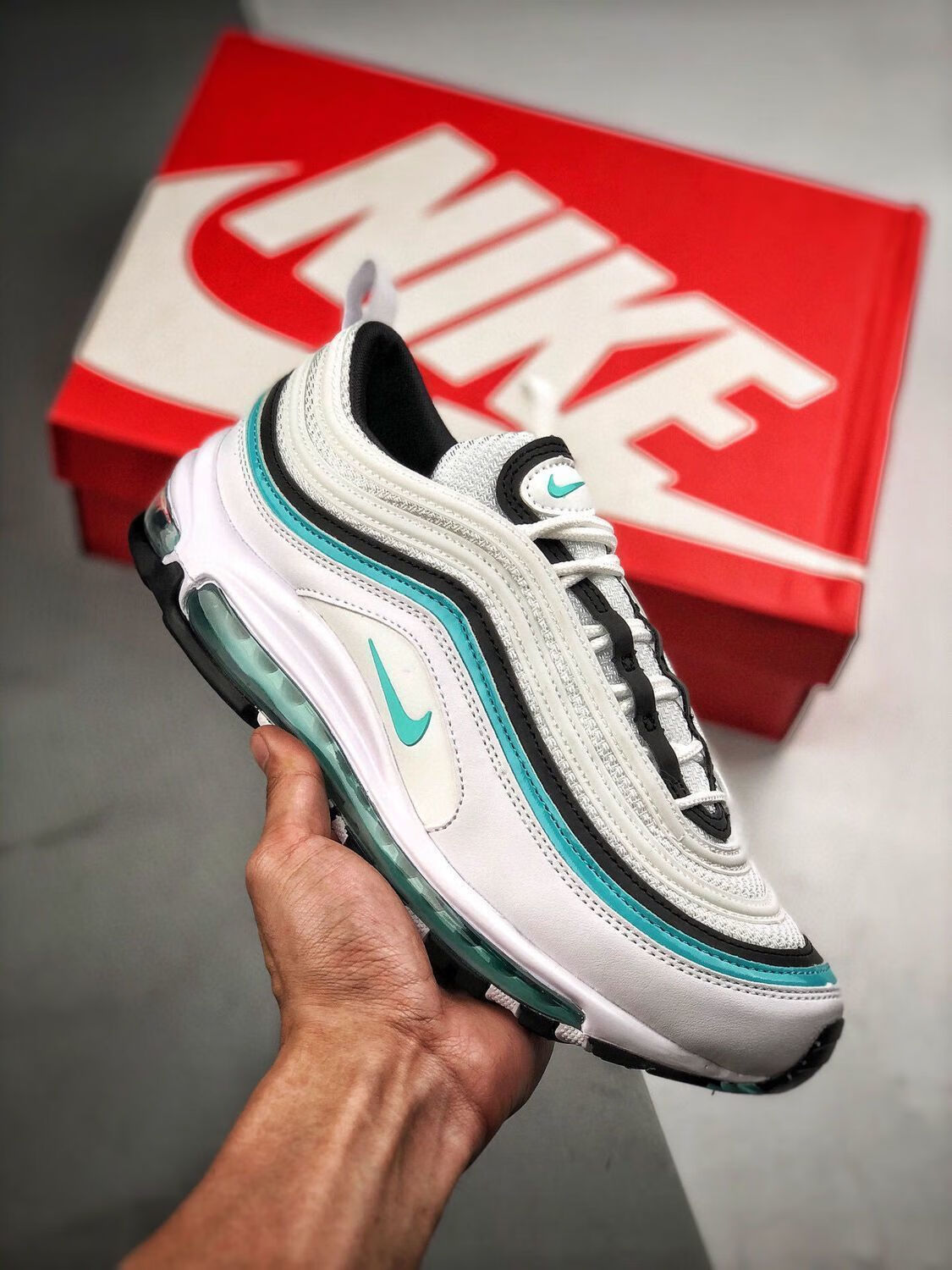 官方旗舰 air max97笑脸子弹头气垫鞋南海岸跑步鞋 3m反光全掌气垫