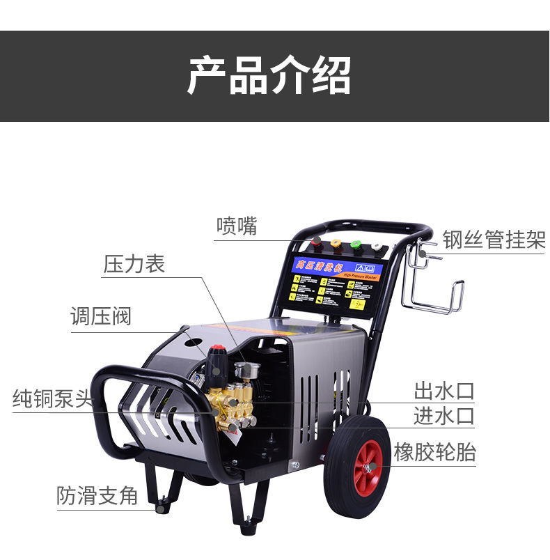 黑猫全自动商用洗车机高压大功率220v清洗机工业水枪洗车店养殖场37kw