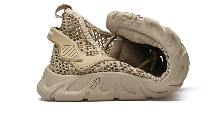 ecco爱步男鞋夏季薄款网鞋男透气2022新款网眼运动休闲网面洞洞鞋 沙