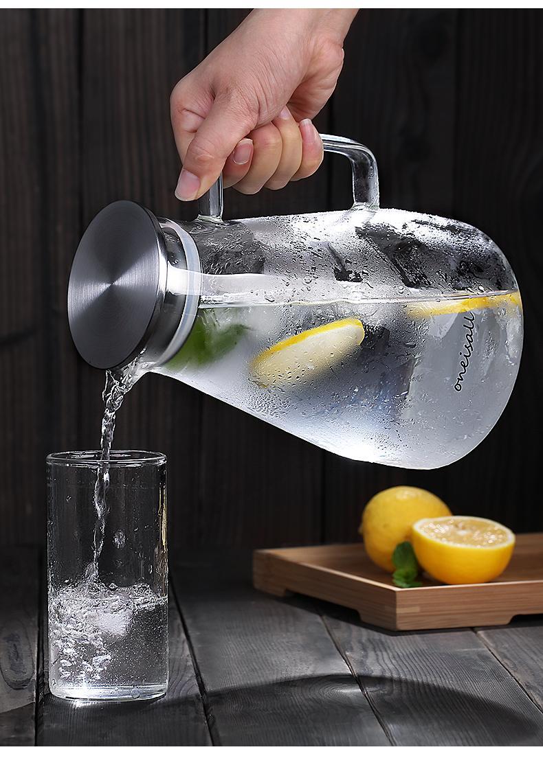 家用玻璃冷水壶果汁壶大容量耐热防爆耐高温凉水杯茶壶凉水壶套装新款