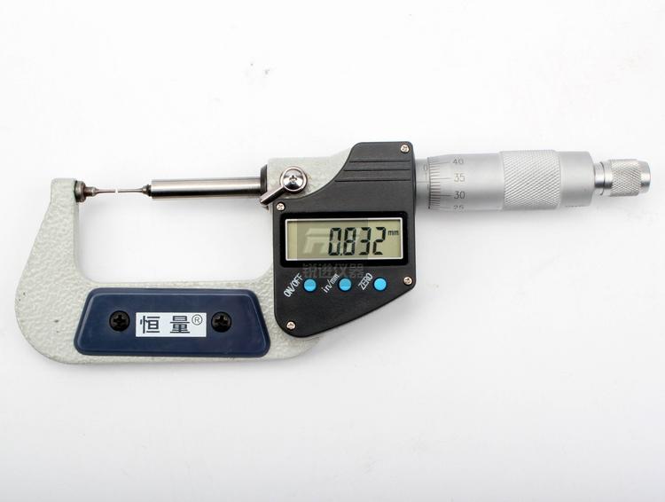 上海小头数显千分尺细头外径025mm直径12mm花键0001mm1毫米直径测头