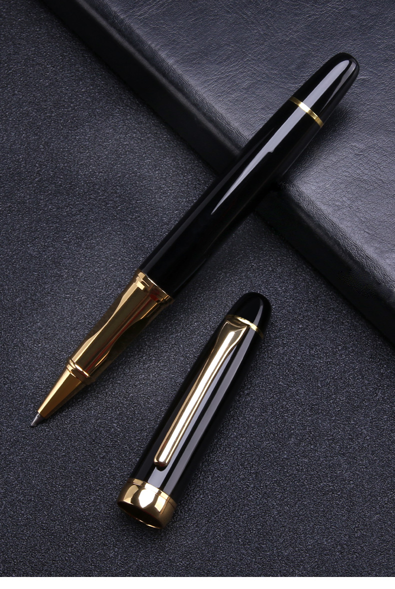 定制商务金属中性笔宝珠笔简约男士签字签单碳素圆珠蕴沐磐10支05mm