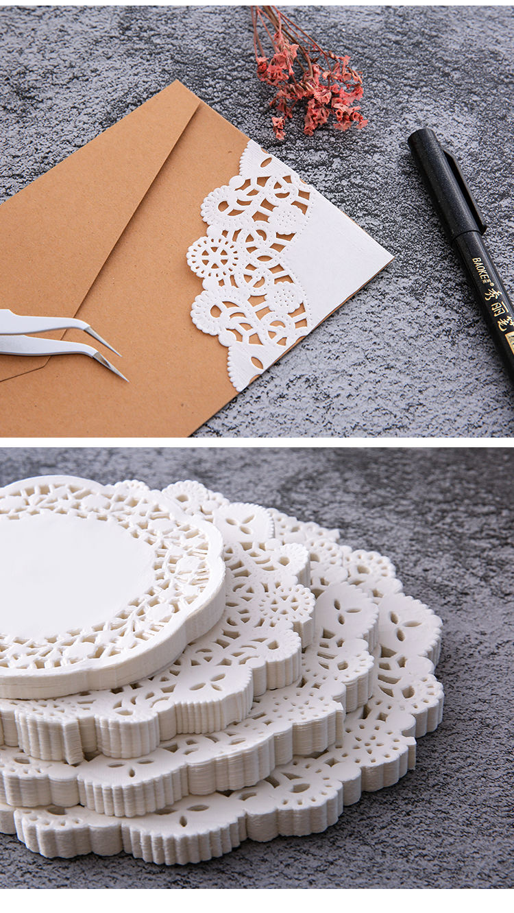 唐帆手帐贴纸蕾丝镂空纸盐系少女心花边打底纸素材拼贴装饰打底背景纸