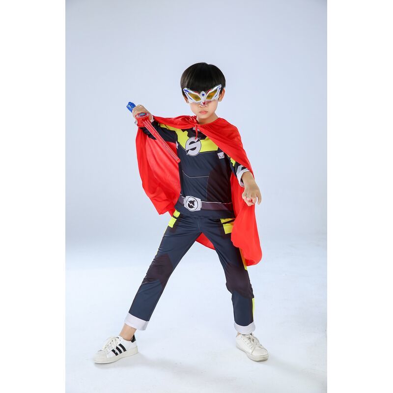 巨神战击队衣服装备超救分队男孩变形玩具 红宵卫衣服 眼罩 装备 披风