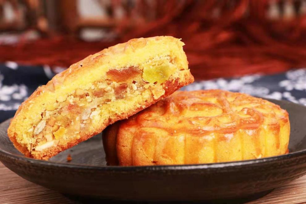 现做现发网红茶糖混糖广式亚麻籽油月饼五仁枣蓉月饼香酥月饼 黄酥