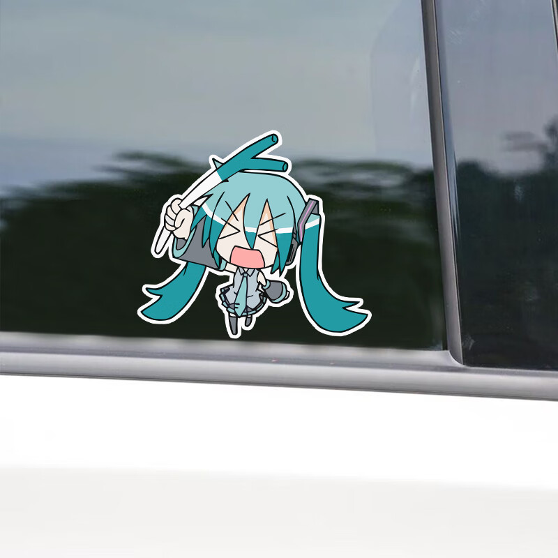 初音未来车贴 初音未来汽车贴纸动漫二次元痛车族车贴三角窗摩托车