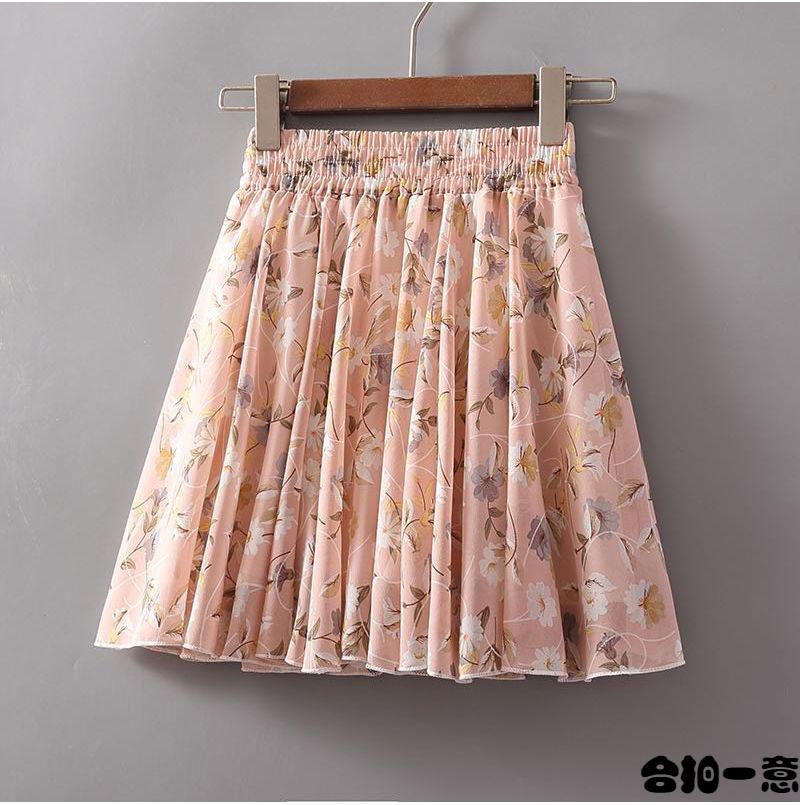 雪纺半身裙女短裙雪纺半身裙小个子小碎花半身裙女夏季新款高腰韩版