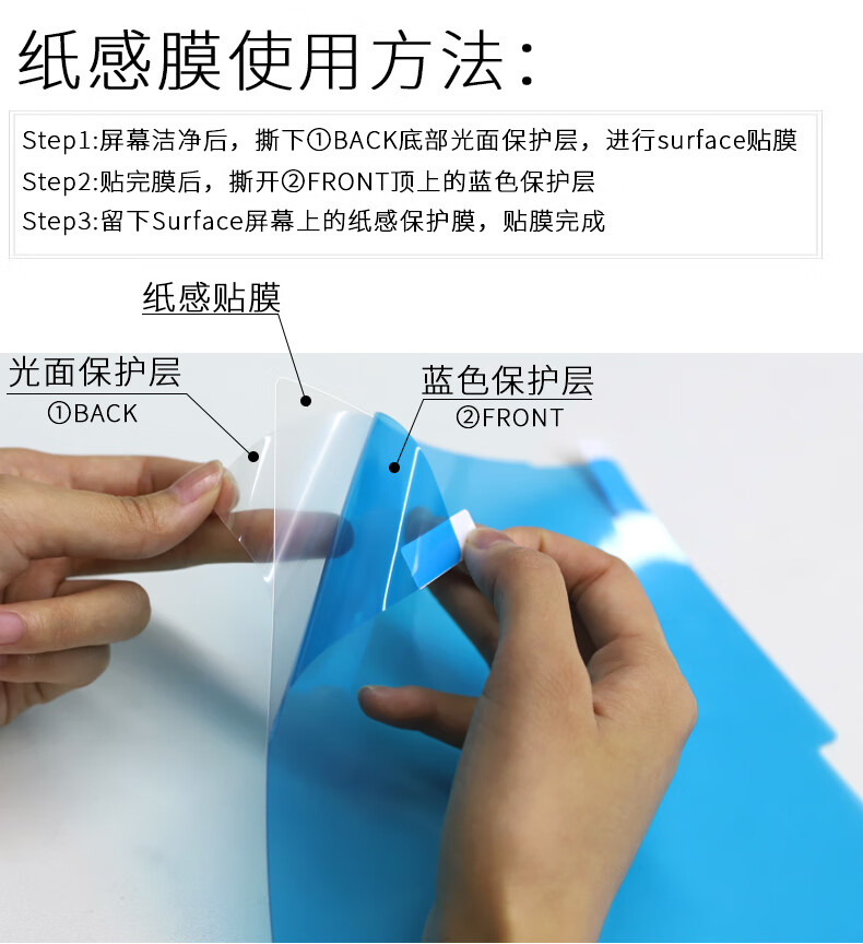 适用于微软surface pro7类纸膜new pro4/5/6通用磨砂膜防指纹pencil