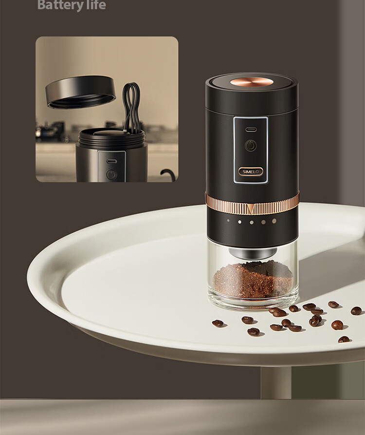 simelo 德国施美乐 电动磨豆机便携式咖啡豆研磨机家用小型全自动咖啡