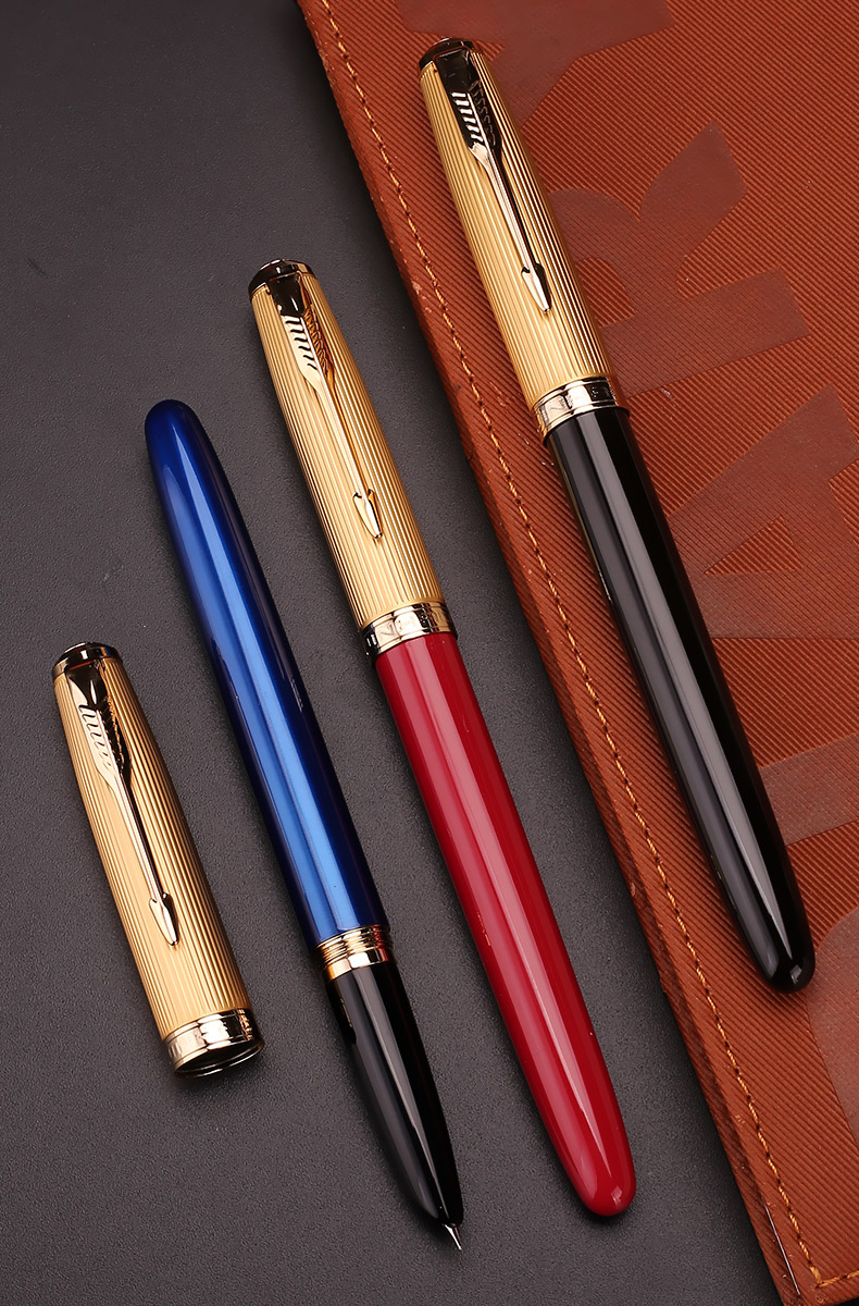 金豪85学生用钢笔旋转笔帽金属怀旧经典复古木杆钢笔男女式书写练字