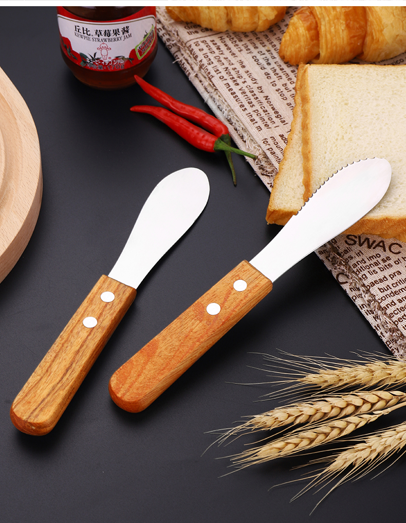 沃德百惠(worthbuy)不锈钢木柄黄油刀抹刀牛油刀奶酪