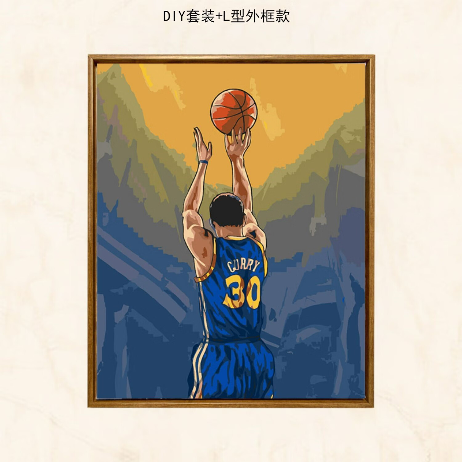 《库里数字油画diy填充手工绘画油彩画手绘涂鸦涂画填色画丙烯画 y