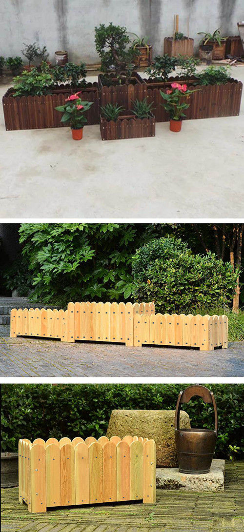 养花木箱原木色花箱碳化实木阳台种菜种花防腐庭院天台种植花盆特大长