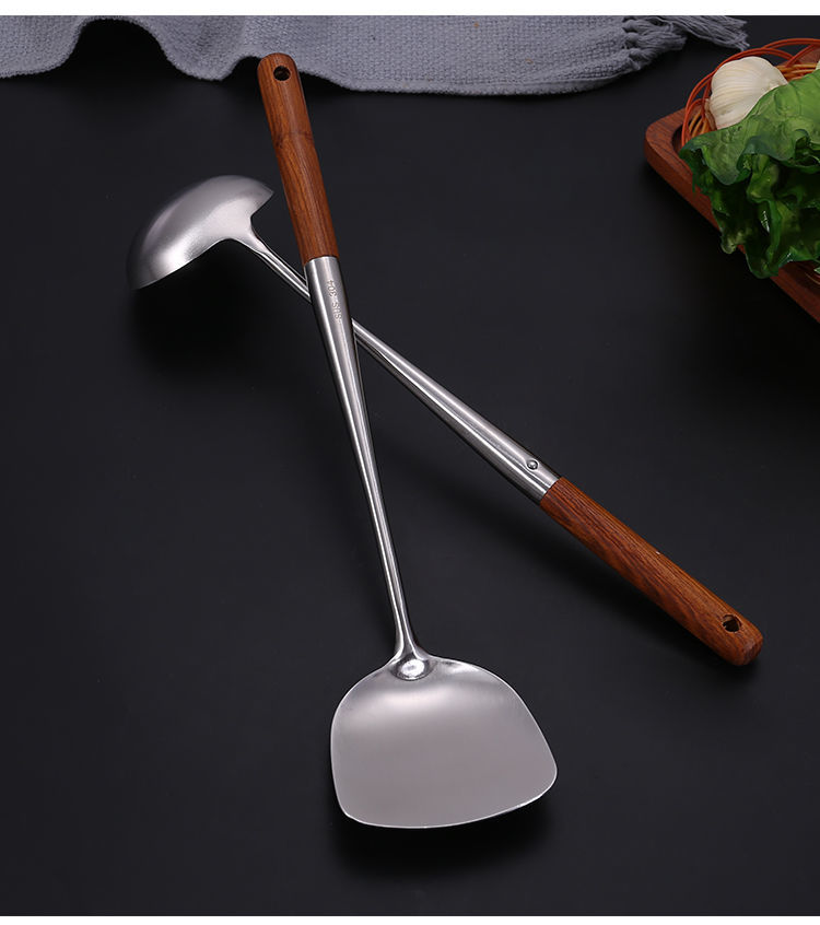 迎新必备304加长不锈钢锅铲炒铲炒勺厨房用品防烫隔热铲勺套装厨师