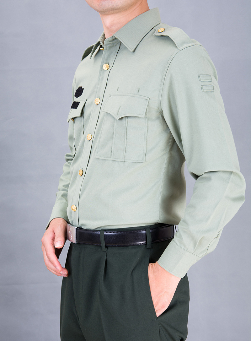 在礼陆军短袖衬衫男士夏常浅绿色制服衬衣松枝绿夏橄榄绿外lu仕短袖
