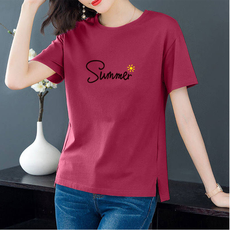 浪莎女装短袖t恤女新款韩版宽松显瘦体恤衫女士外穿体桖衫女款气质