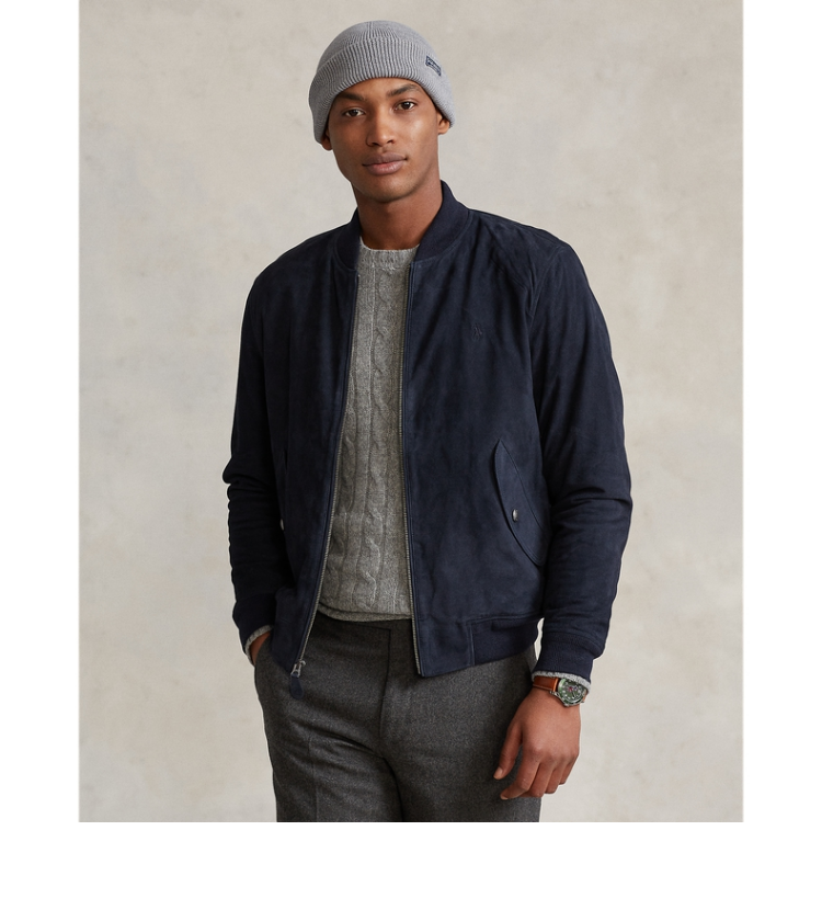 ralph lauren/拉夫劳伦男装 经典款绒面皮飞行员夹克rl14073 410