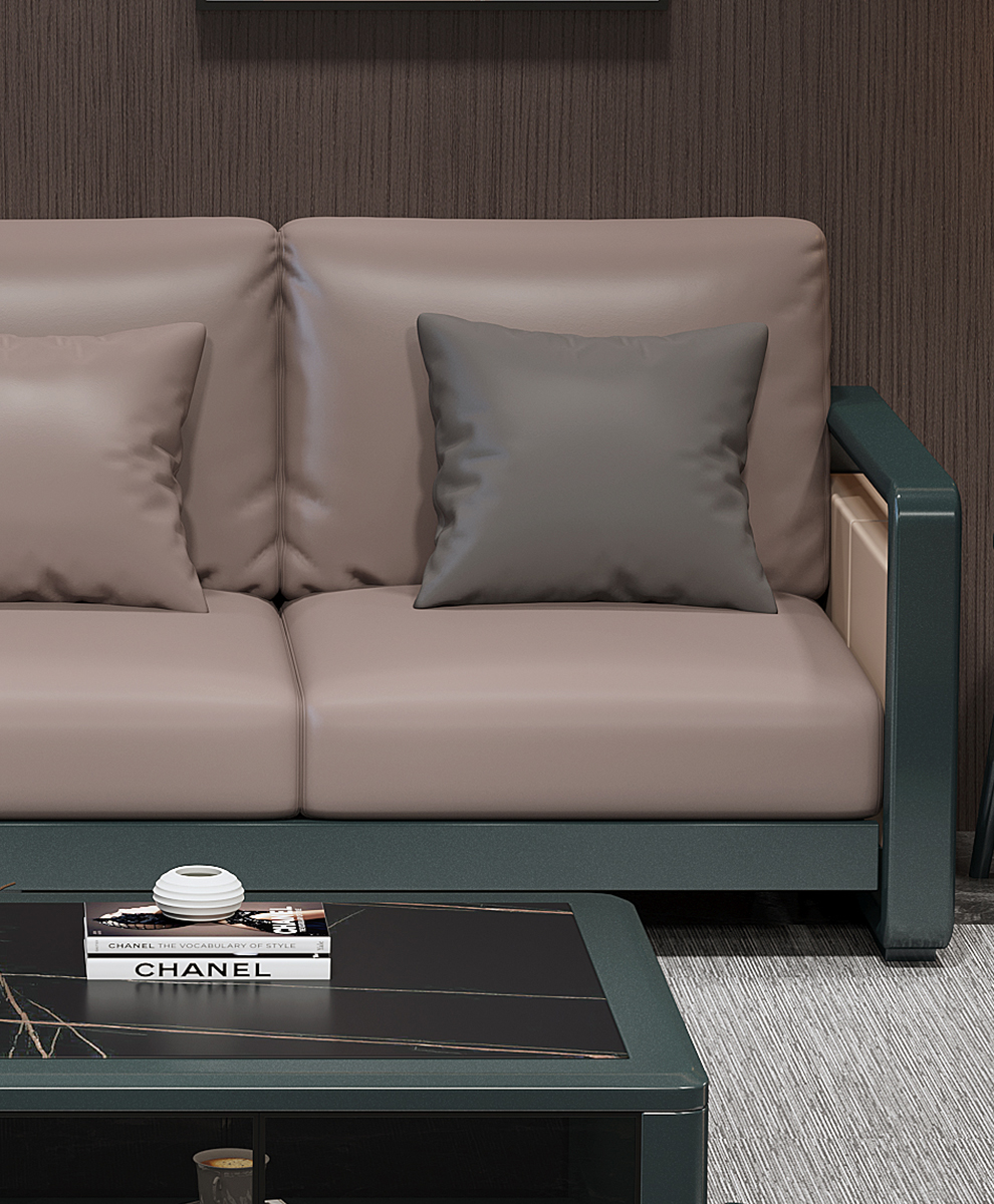 lan实木沙发客厅套装组合现代简约实木沙发小户型储物沙发高箱款脚踏