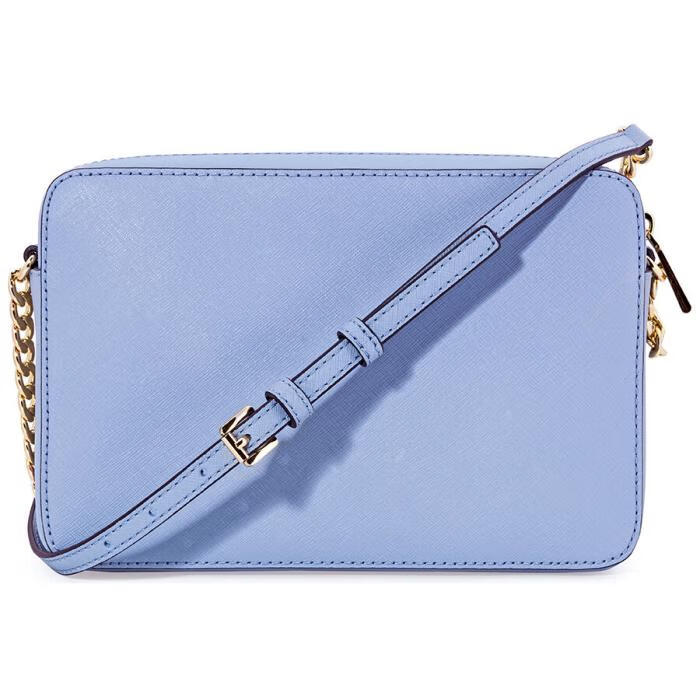 michaelkors女士斜挎包浅蓝色mk金属logo标志拉链简约时尚32s4gtvc3l