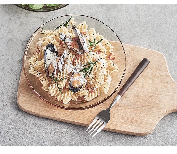 康宁餐具corningware透明玻璃盘家用盘子餐碟 19cm深盘