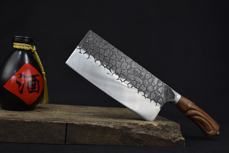 龙泉锻打菜刀三件套装中式家用厨刀厨房切肉切片刀锋利厨师刀具屠宰剃