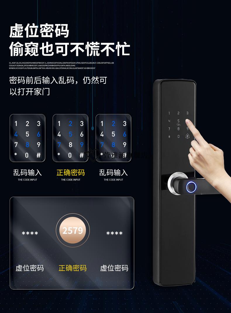 【全新升级】福熙防盗门指纹锁联名智能家用锁 一握即开指纹锁 电子