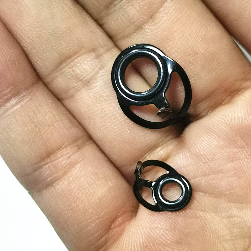 前打竿导环双脚过线环前打竿陶瓷环黑色路亚导环绑环鱼竿改造导眼陶瓷