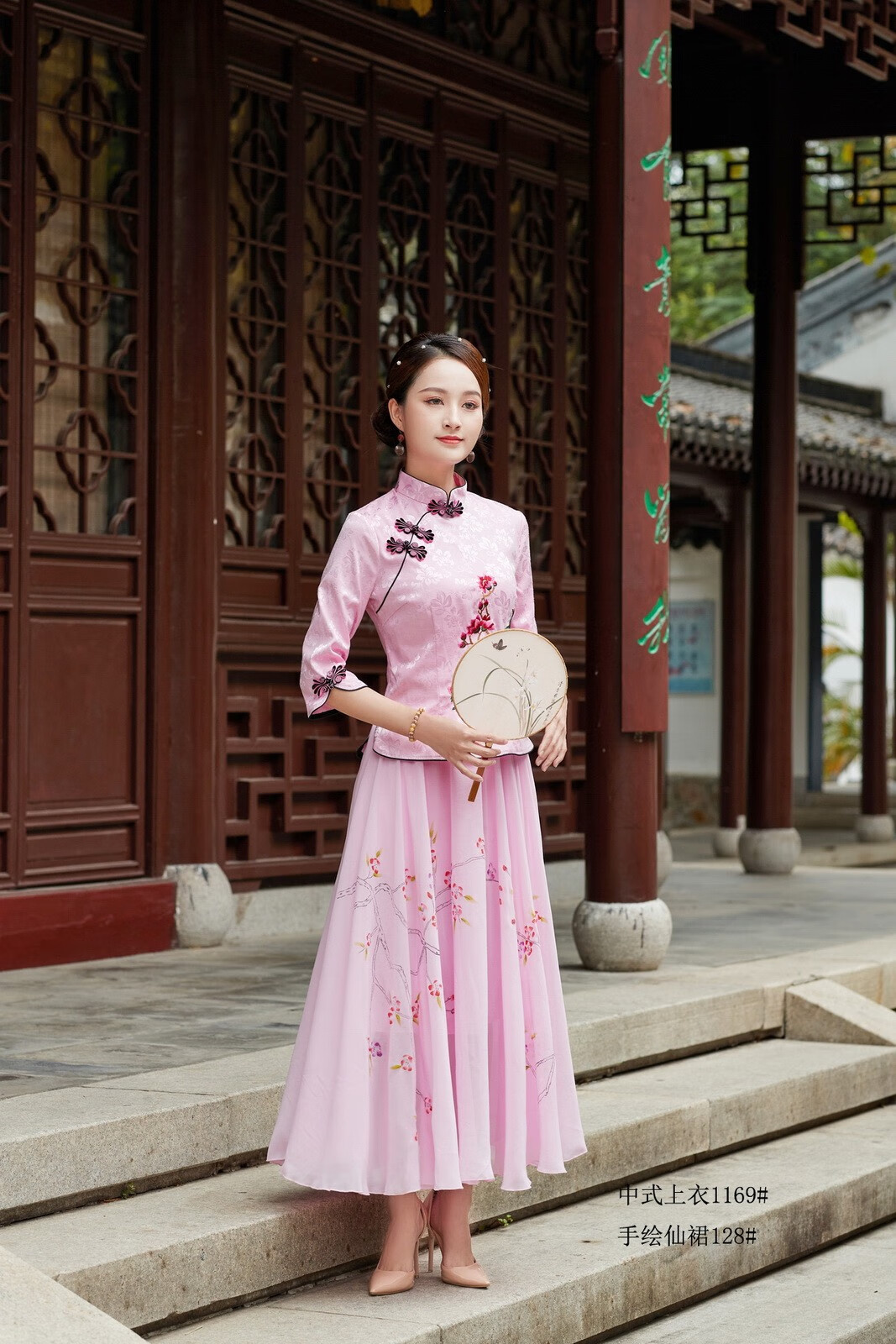 女式唐装女夏季改良汉服时尚旗袍上衣中国风中式套装少女装高中生大学