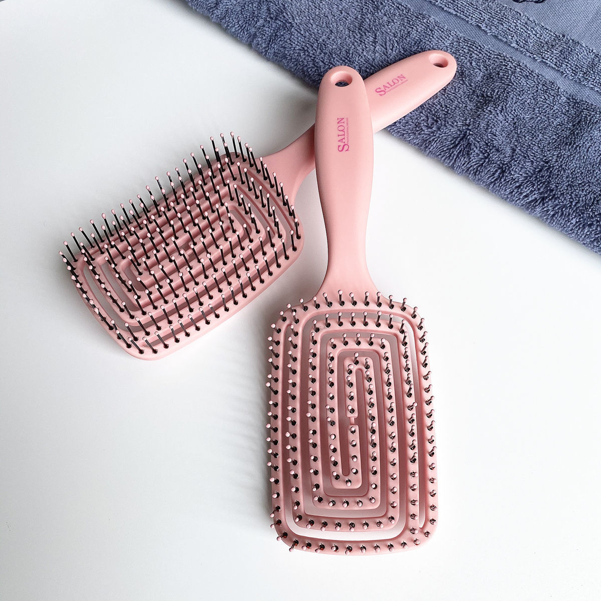 梳子卷发梳大波浪按摩排骨镂空可爱贵妇白领高管顺发女大排梳粉色紫色