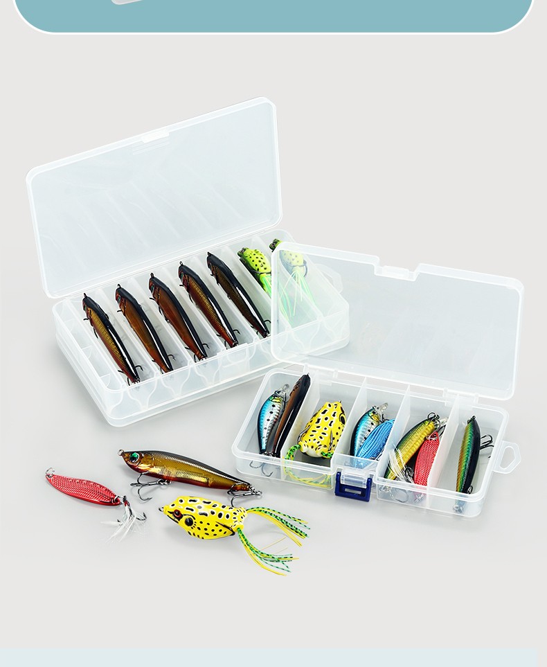 皓顿路亚盒饵盒多功能路亚专用配件工具盒双层假饵米诺亮片盒收纳盒