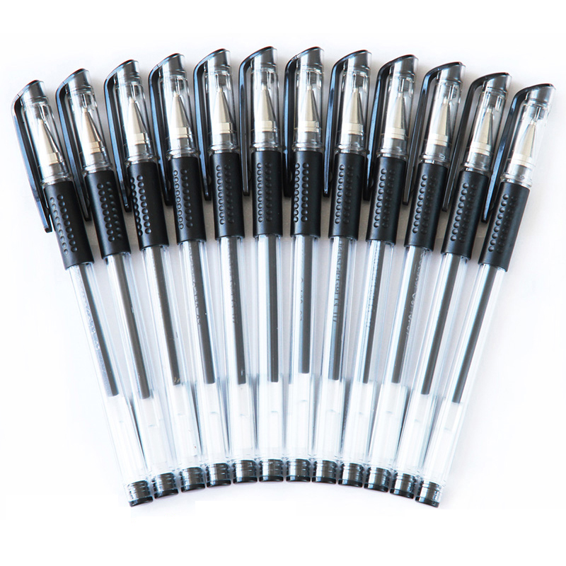 蜀泽5支中性水笔05mm黑色针管笔简约学时经典写字笔办公用品s5支