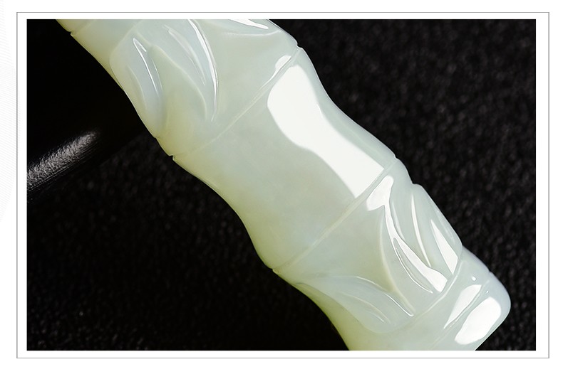 同价618景禾和田玉竹节吊坠男女士款天然新疆玉石节节高升玉坠富贵竹