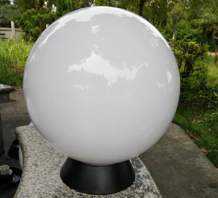 户外亚克力圆球奶白色球形灯罩庭院灯路灯柱头灯围墙灯防暴配件罩