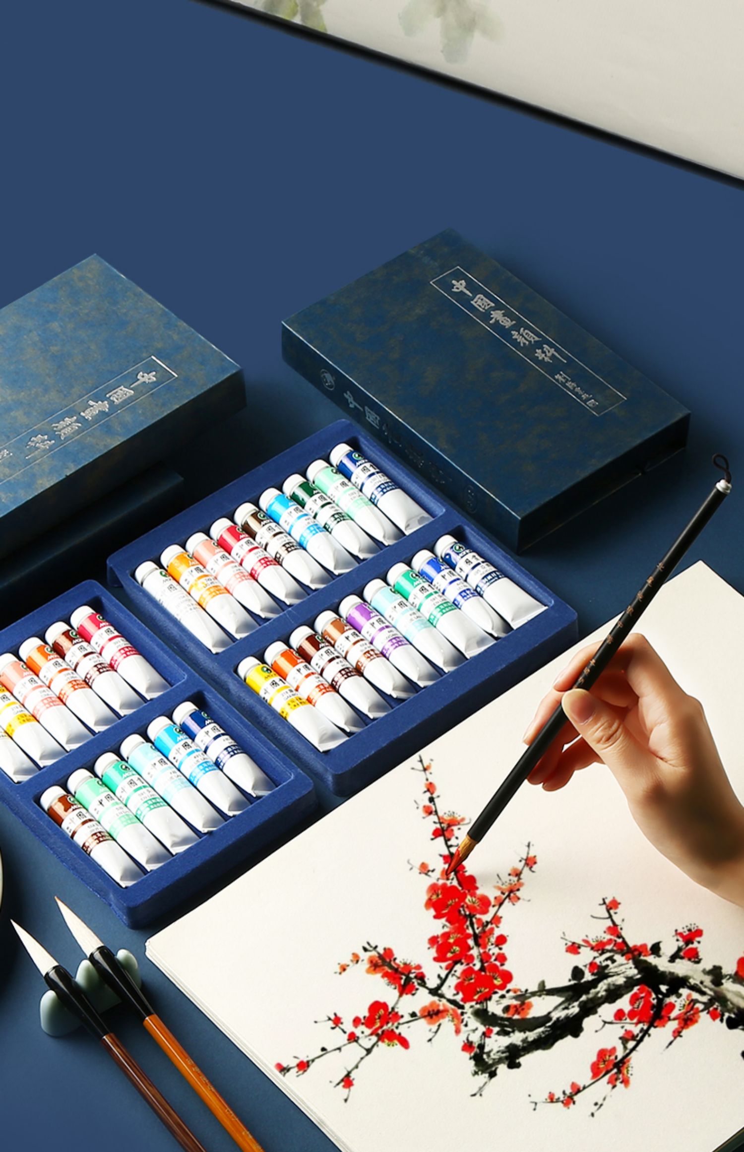 高级矿物质中国画颜料12色18色单盒装中国画工具工笔画套装山水画颜料