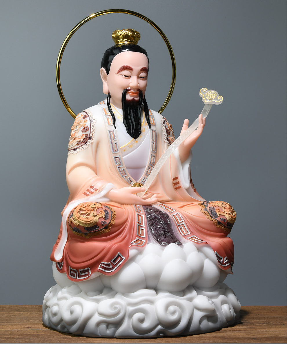 太上老君像元始天尊灵宝天尊摆件家用供奉道家石雕12寸太上老君单尊