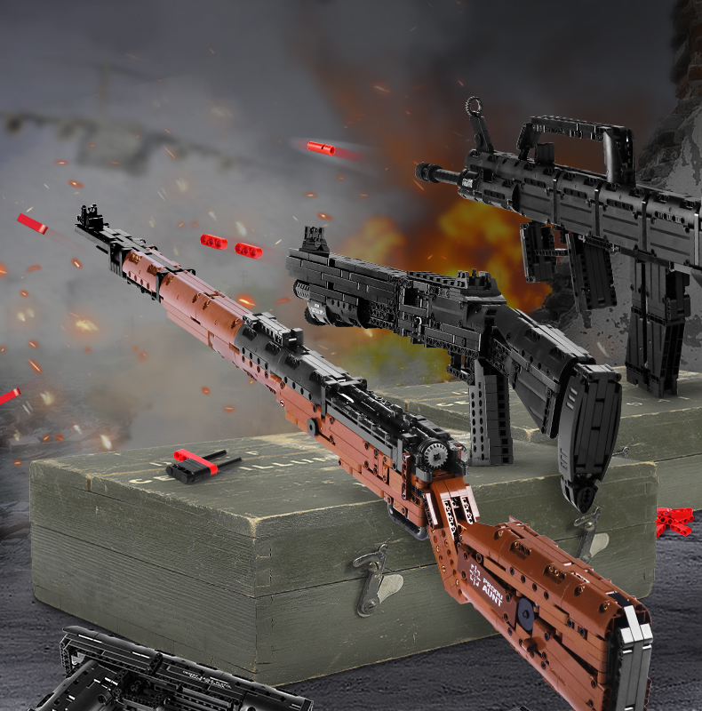 积木拆卸拼装枪 儿童拼装玩具枪男孩子可发连射吃鸡高难度模型枪礼物