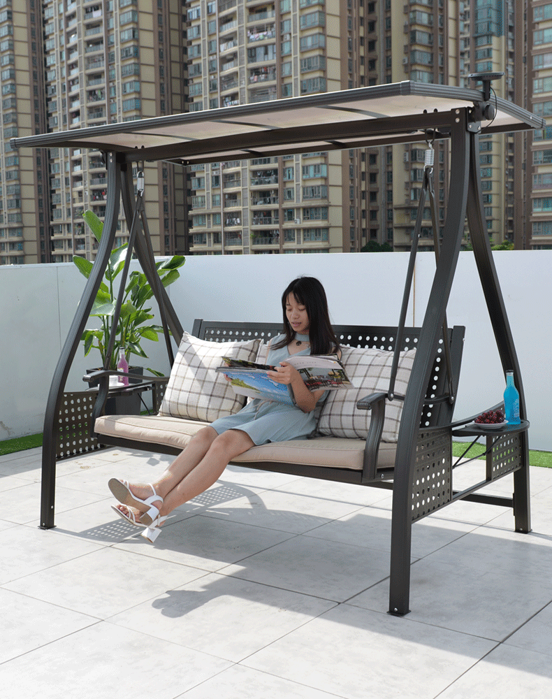 石上鸟 户外秋千阳台铁艺秋千吊椅双人花园室外庭院秋千摇椅露台休闲