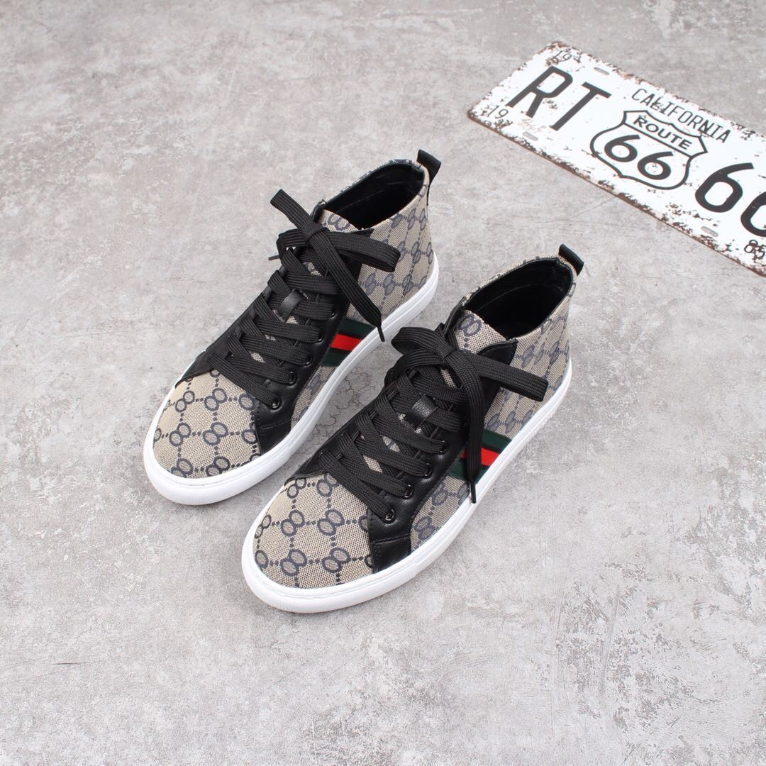 6965欧洲站轻奢酷奇酷琦高帮帆布鞋男鞋2020秋季新款网红系带社会