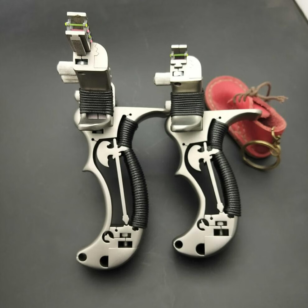 2022新款精准成人专用弹弓架钛合金tc21战斧弹弓可调弓门竞技实战大