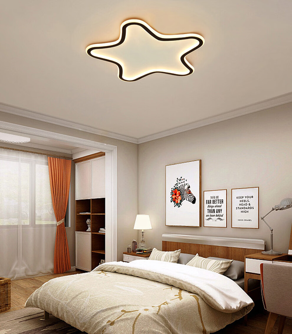 五边形卧室灯led吸顶灯儿童男女简约现代房间灯温馨浪漫压克力灯极简