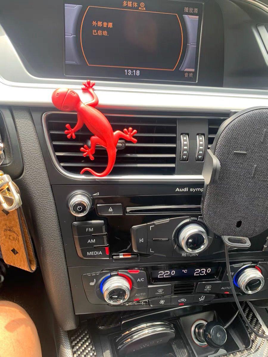 奥迪壁虎 车载空调出风口 香薰德国 意大利制造 红色花香味 图片所示
