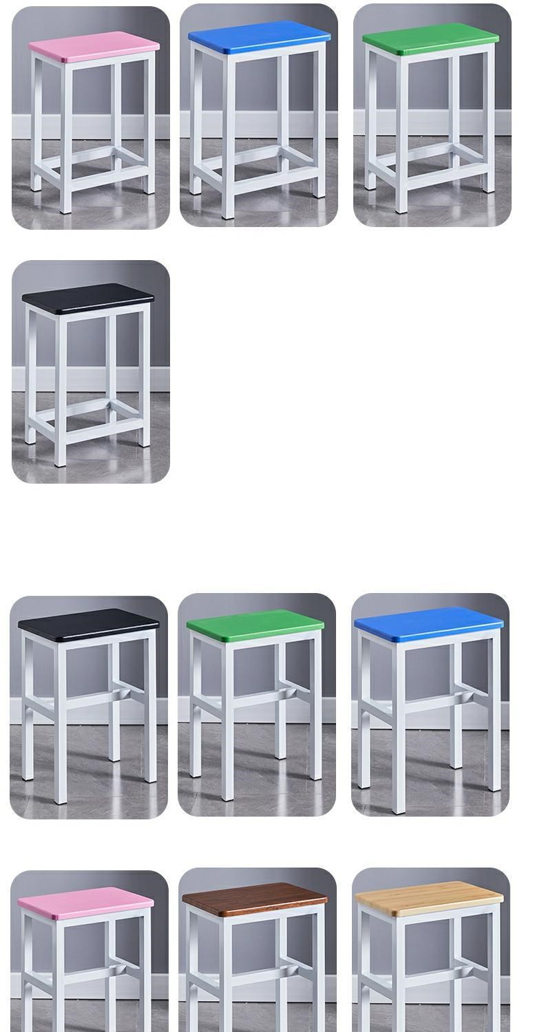 方凳工厂车间流水线工业工作凳方凳钢管铁凳子定制加厚 黑色 黑腿方凳