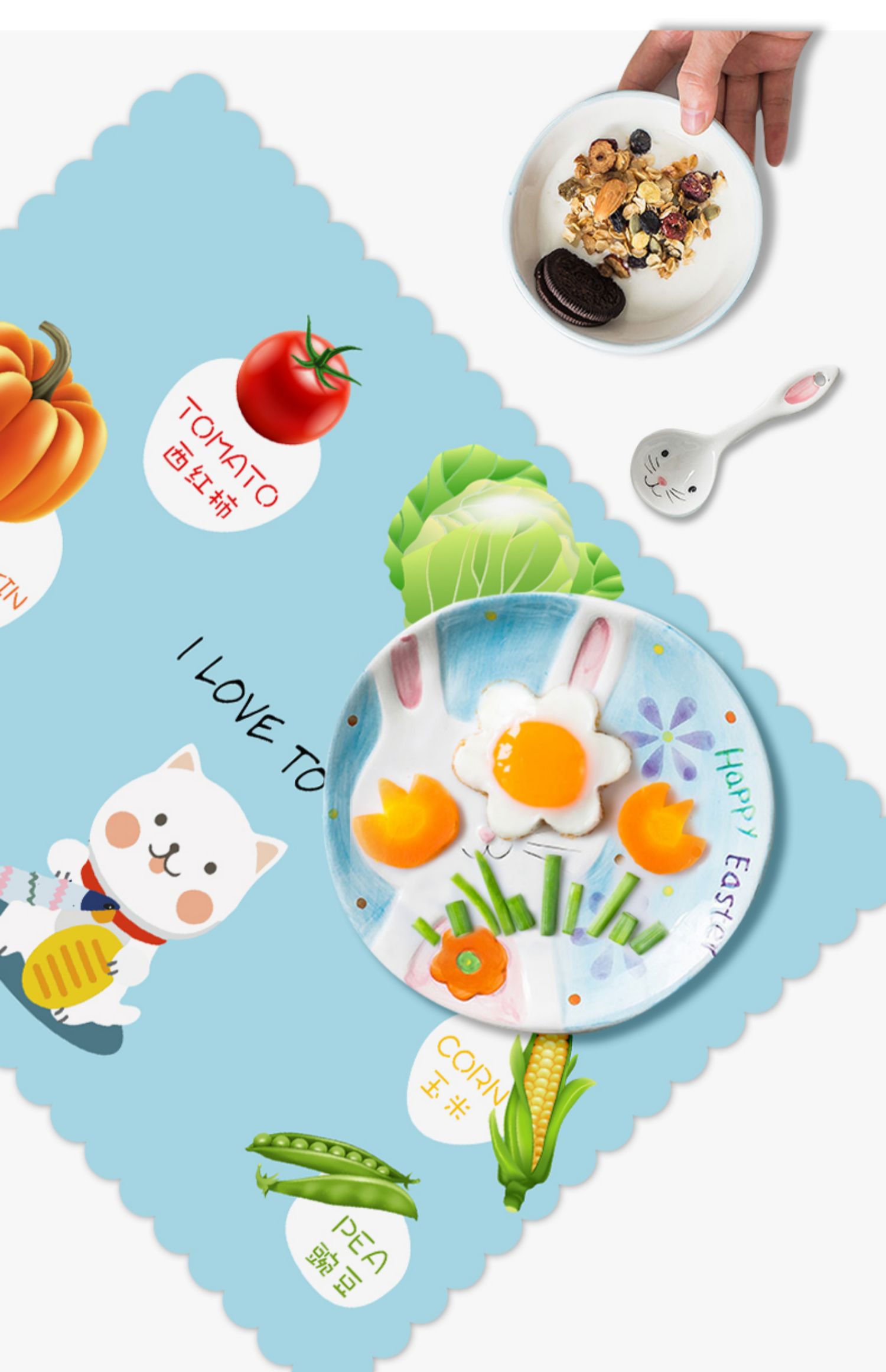 学生学校午餐隔热家用大号餐布垫可爱卡通防水防油防滑折叠餐桌垫锅垫